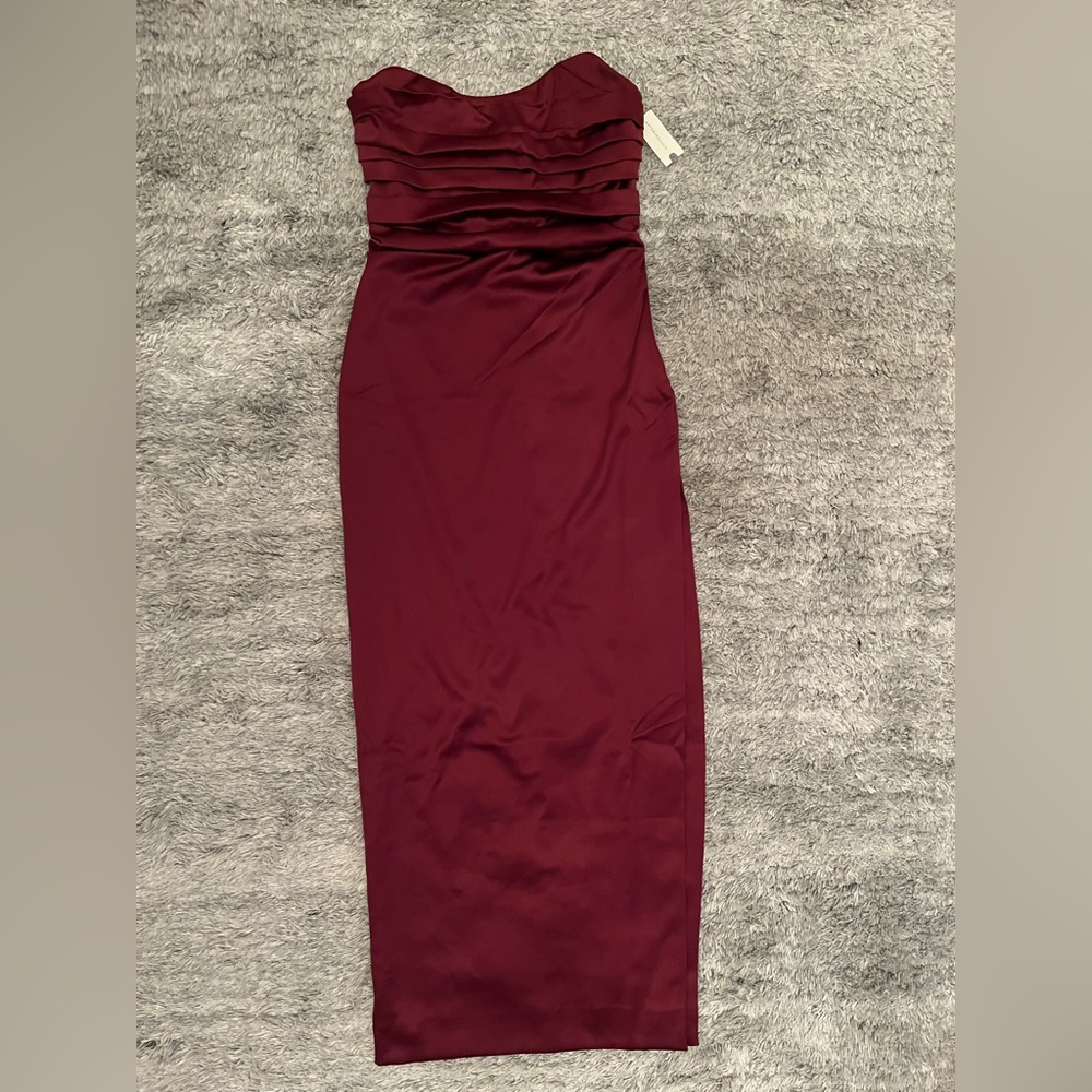 BHLDN Strapless Wine Dress